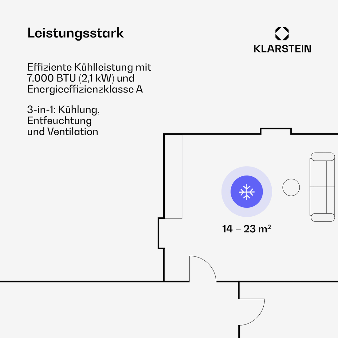 Pure Blizzard 7000 BTU Mobile Klimaanlage Weiß