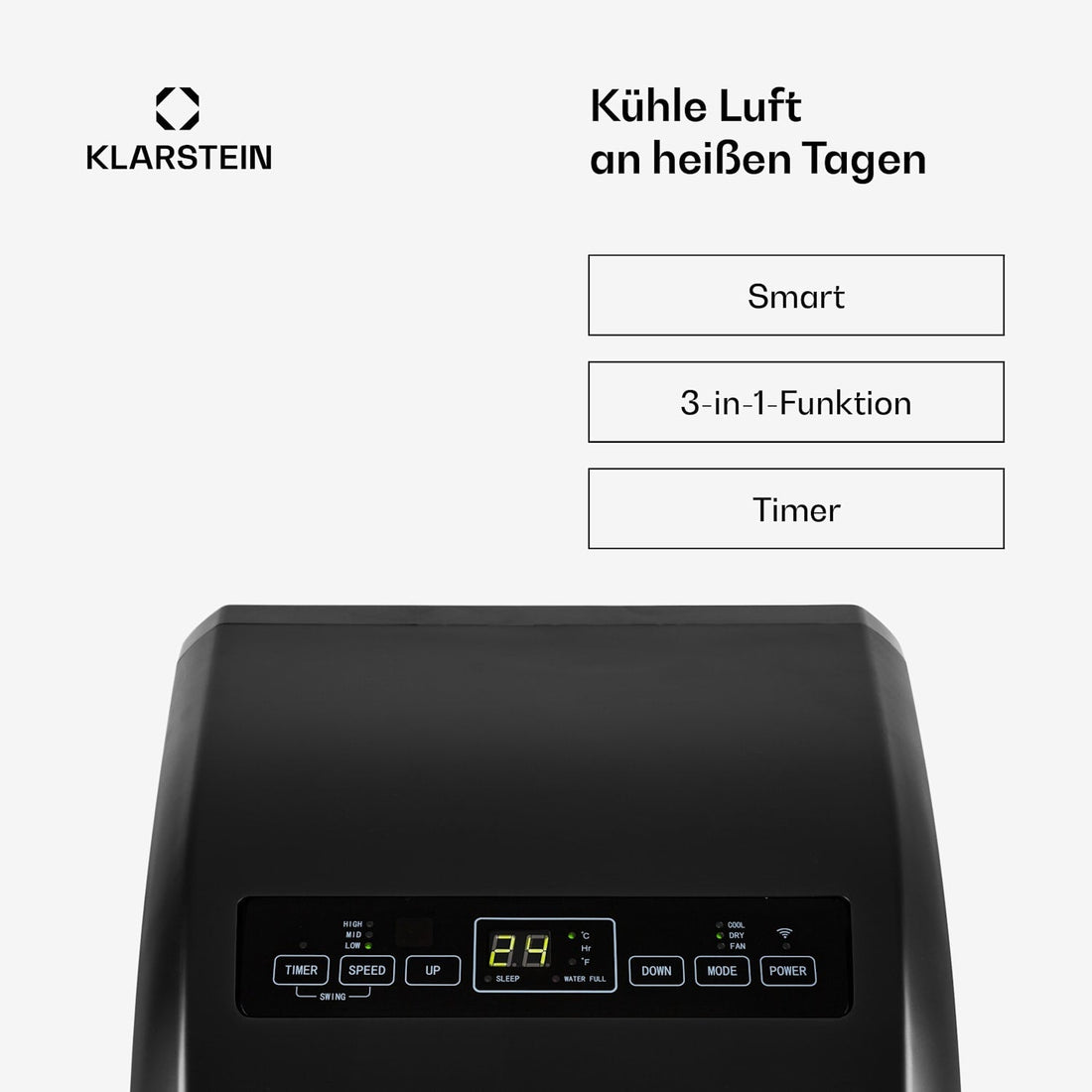 Metrobreeze Rome Smart 10000 BTU Mobile Klimaanlage Schwarz