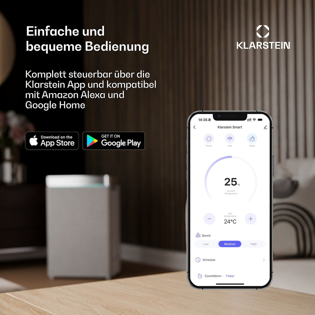 AireLux Smart 14000 BTU Mobile Klimaanlage Grau